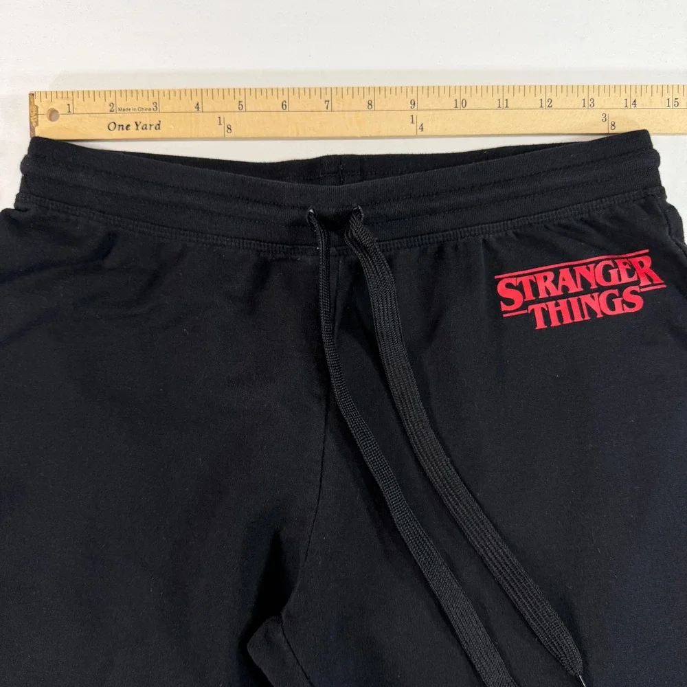 Stranger Things Netflix Official Merchandise Black Joggers Sweatpants Men Medium